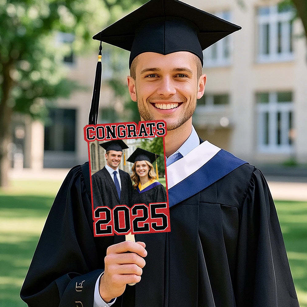 Personalized Graduation Handheld Photo Fan Graduation Party Gift for Class of 2025 Graduates -