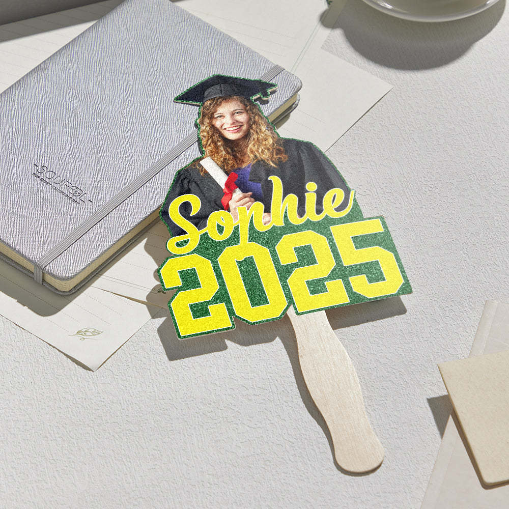 Personalized Graduation Handheld Photo Fan Graduation Party Gift for Class of 2025 Graduates -
