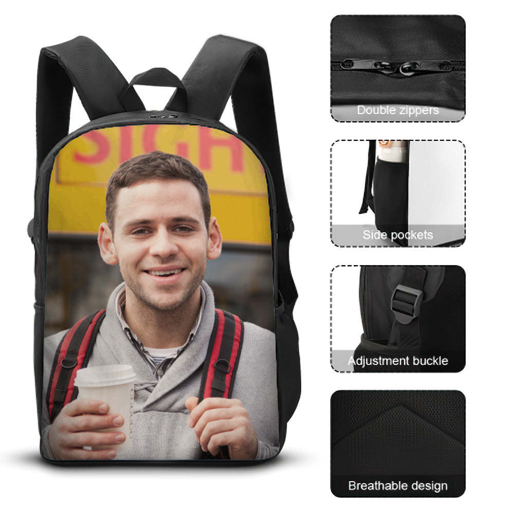 Personalized Photo Backpack, Picture Backpack, Customized Backpack, Back to School ChristmasGift - 