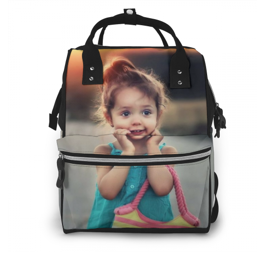 Back to School Gifts Personalized Photo Mommy Backpack Custom Diaper Bag Multi-pocket Bag -