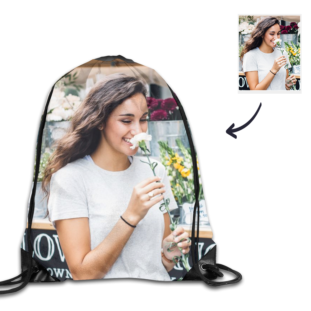 Photo Drawstring Bag Drawstring Backpack - 
