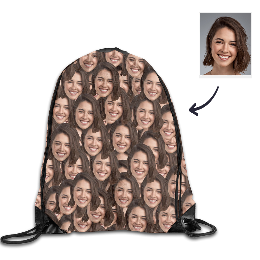 Custom Photo Drawstring Sportpack-Mash Face -
