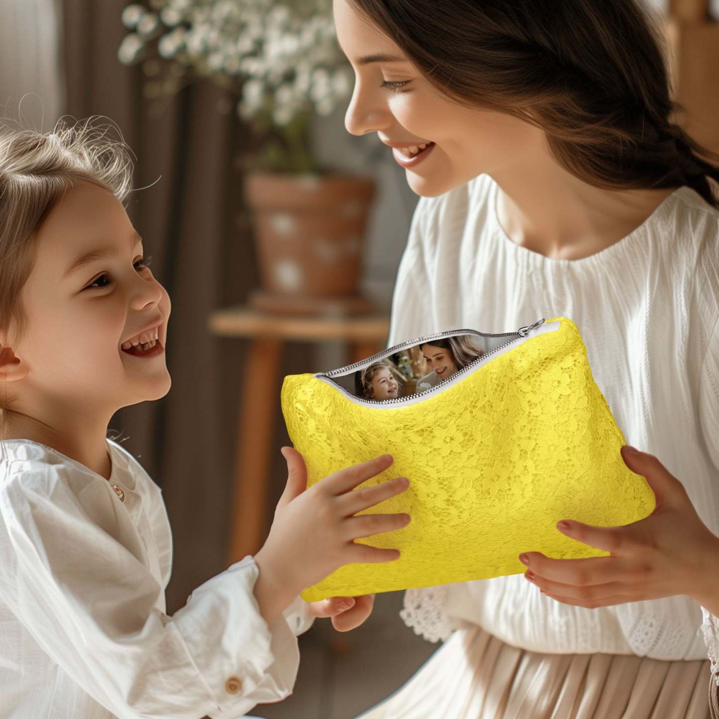 Custom Photo Lace Purse Wallet for Mom Mother's Day Gifts