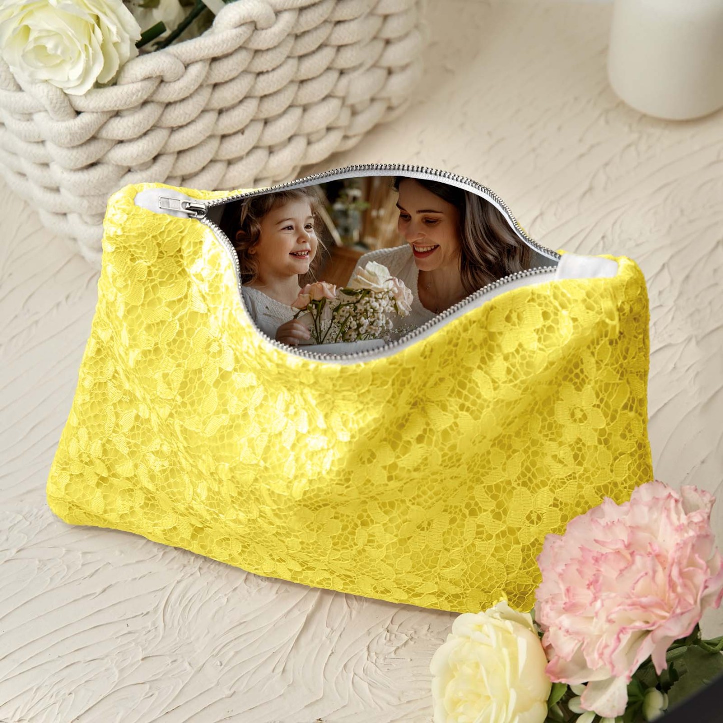 Custom Photo Lace Purse Wallet for Mom Mother's Day Gifts