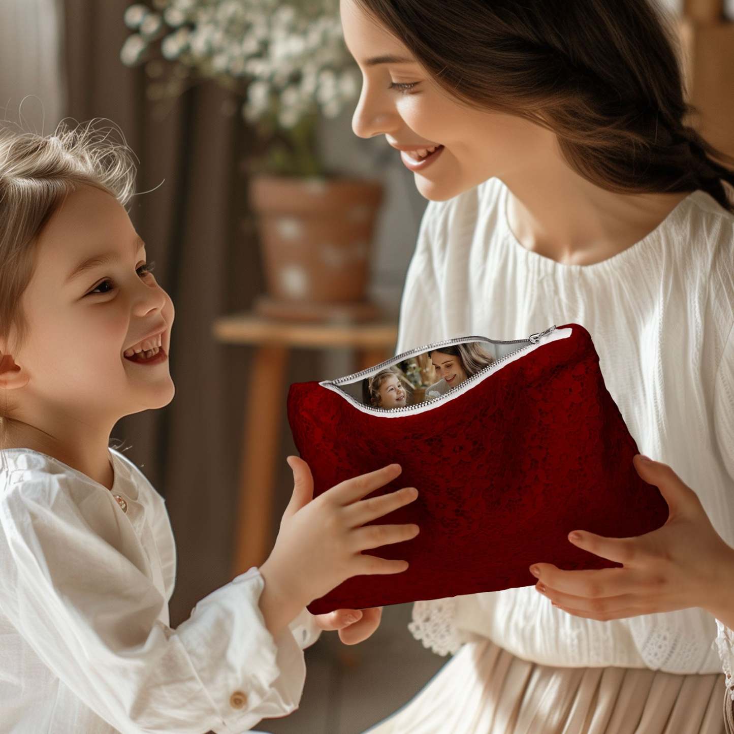 Custom Photo Lace Purse Wallet for Mom Mother's Day Gifts