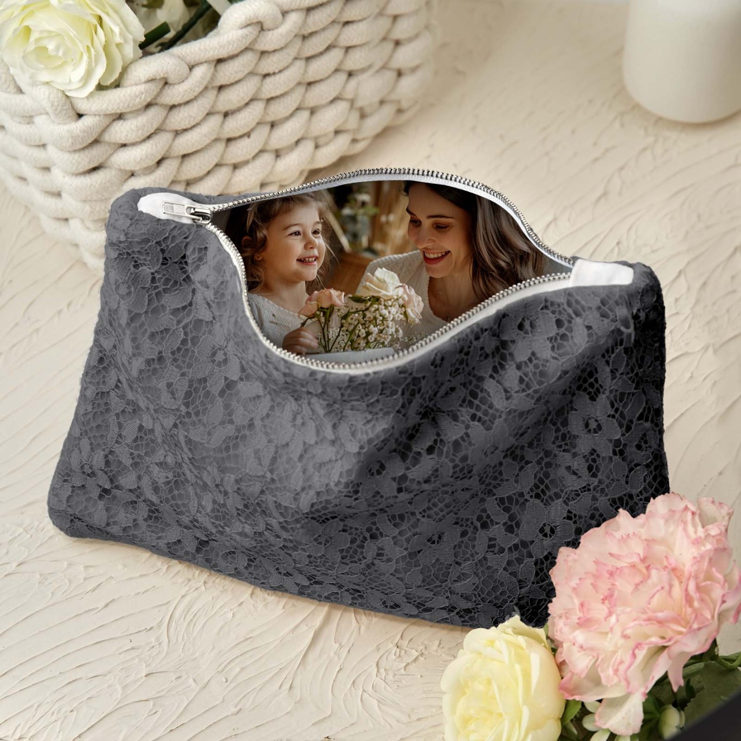 Custom Photo Lace Purse Wallet for Mom Mother's Day Gifts