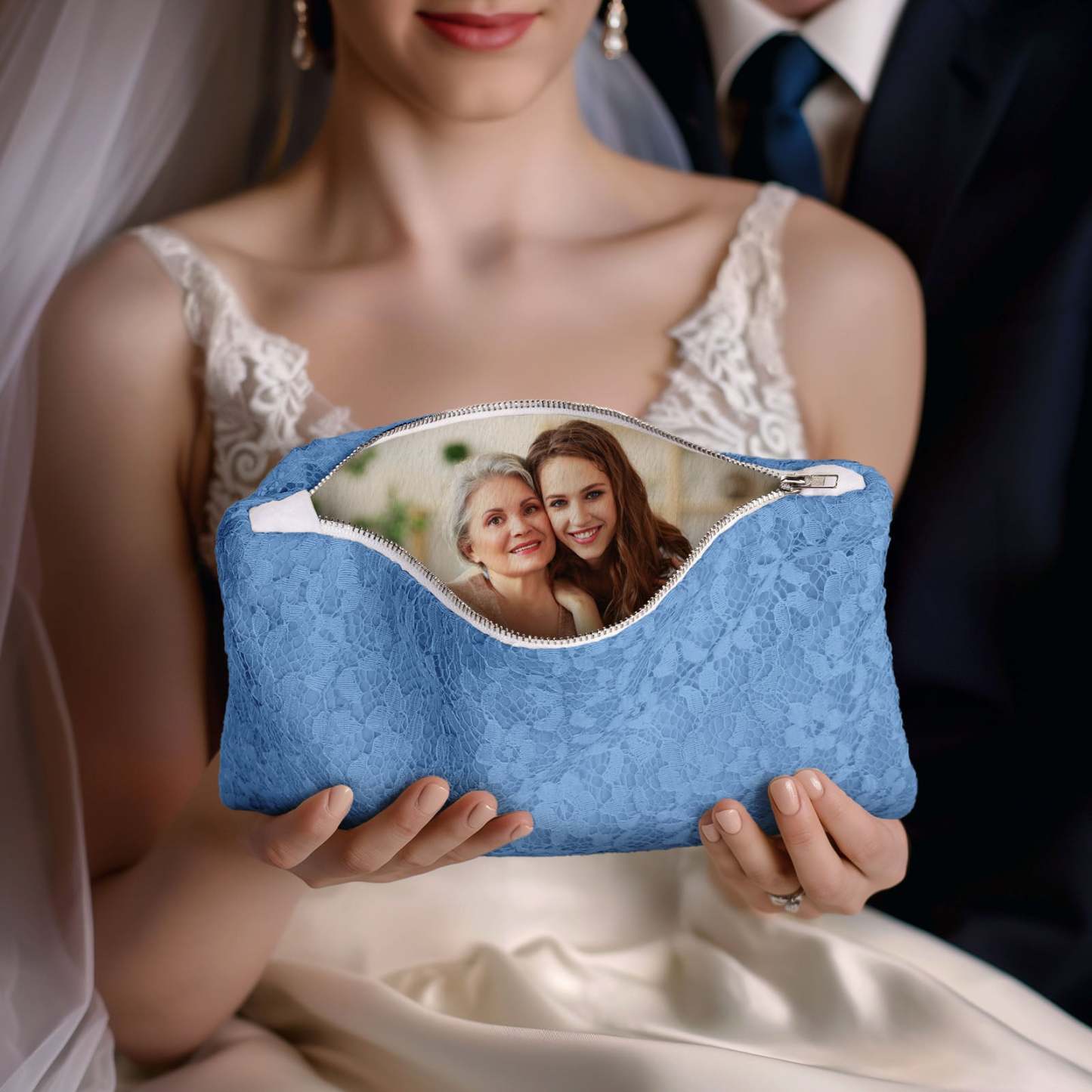 Custom Photo Lace Purse Wallet for Mom Mother's Day Gifts
