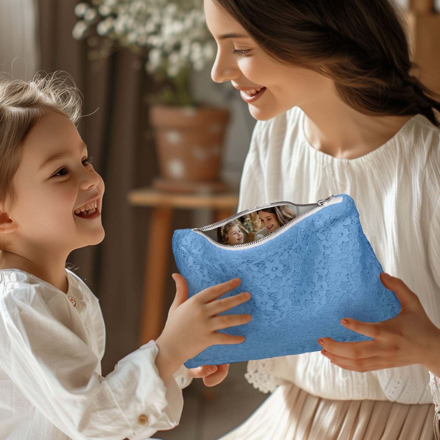 Custom Photo Lace Purse Wallet for Mom Mother's Day Gifts