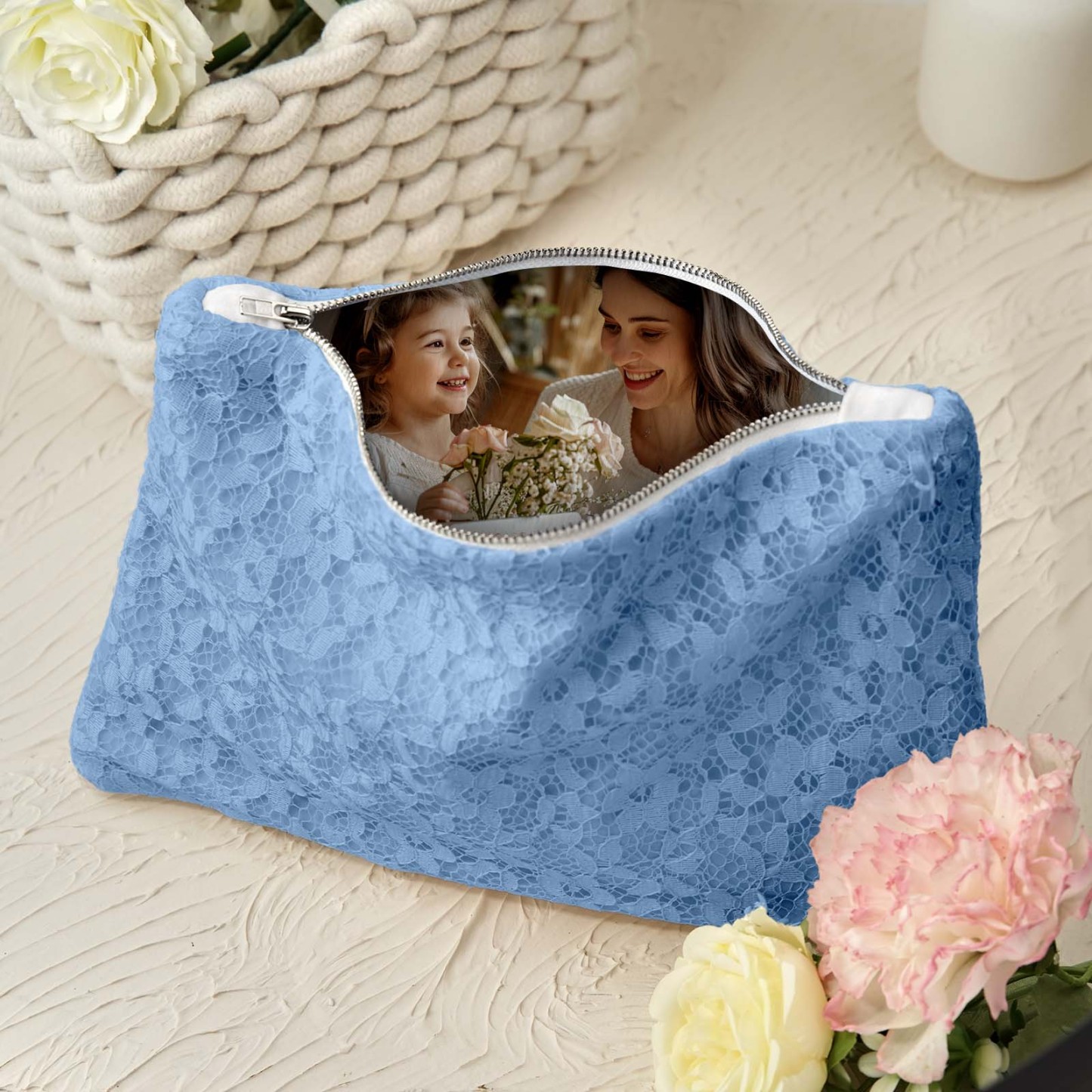 Custom Photo Lace Purse Wallet for Mom Mother's Day Gifts