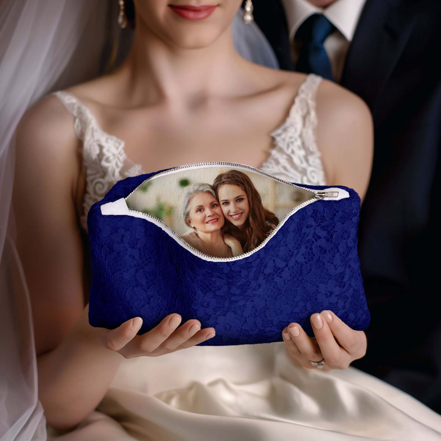 Custom Photo Lace Purse Wallet for Mom Mother's Day Gifts