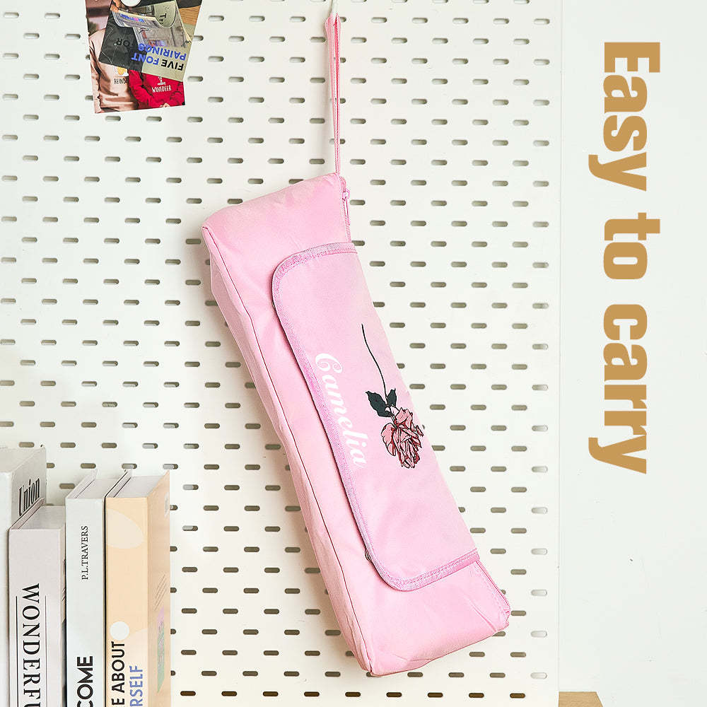 Personalized Birth Flower Heating Rod Storage Bag Waterproof Hairdressing Tool Kit Travel Accessories Gift for Her - - myphotowallet
