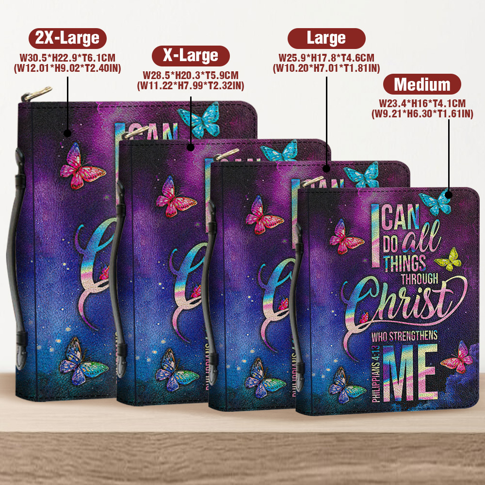 Faith I Can Do All Things Through Christ Philippians 413 Butterfly Galaxy Bible Cover
