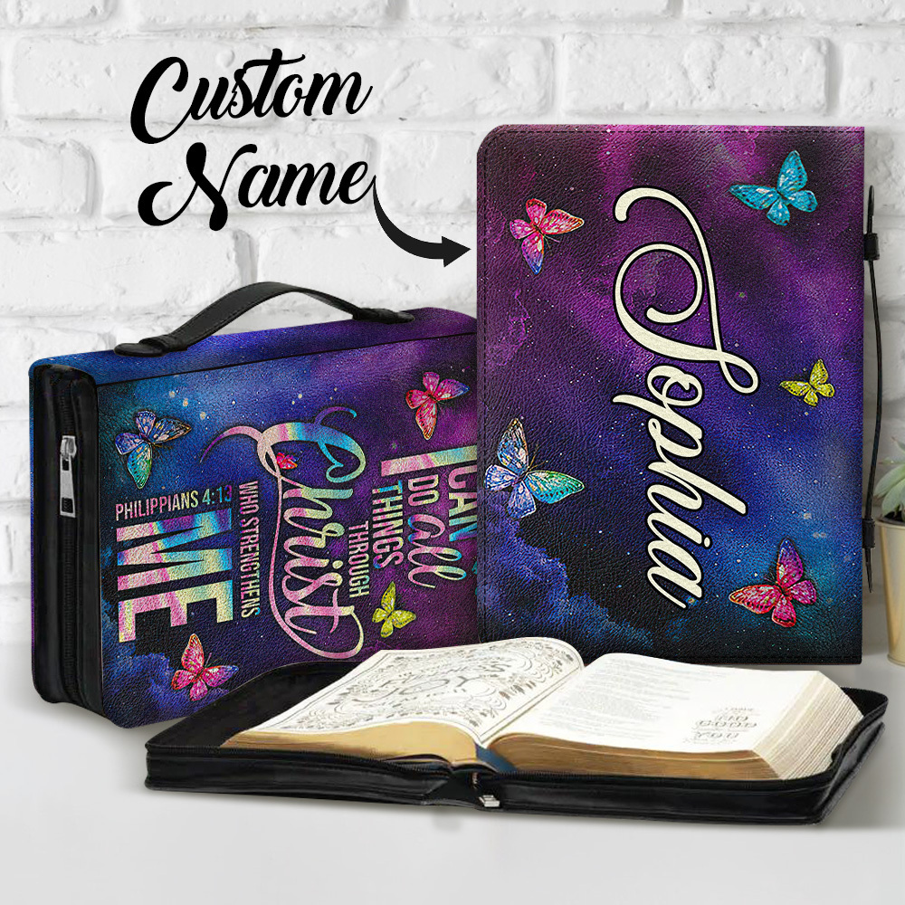 Faith I Can Do All Things Through Christ Philippians 413 Butterfly Galaxy Bible Cover