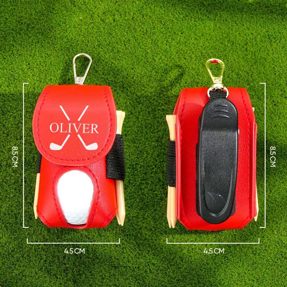 Personalized Monogram Golf Ball Leather Bag