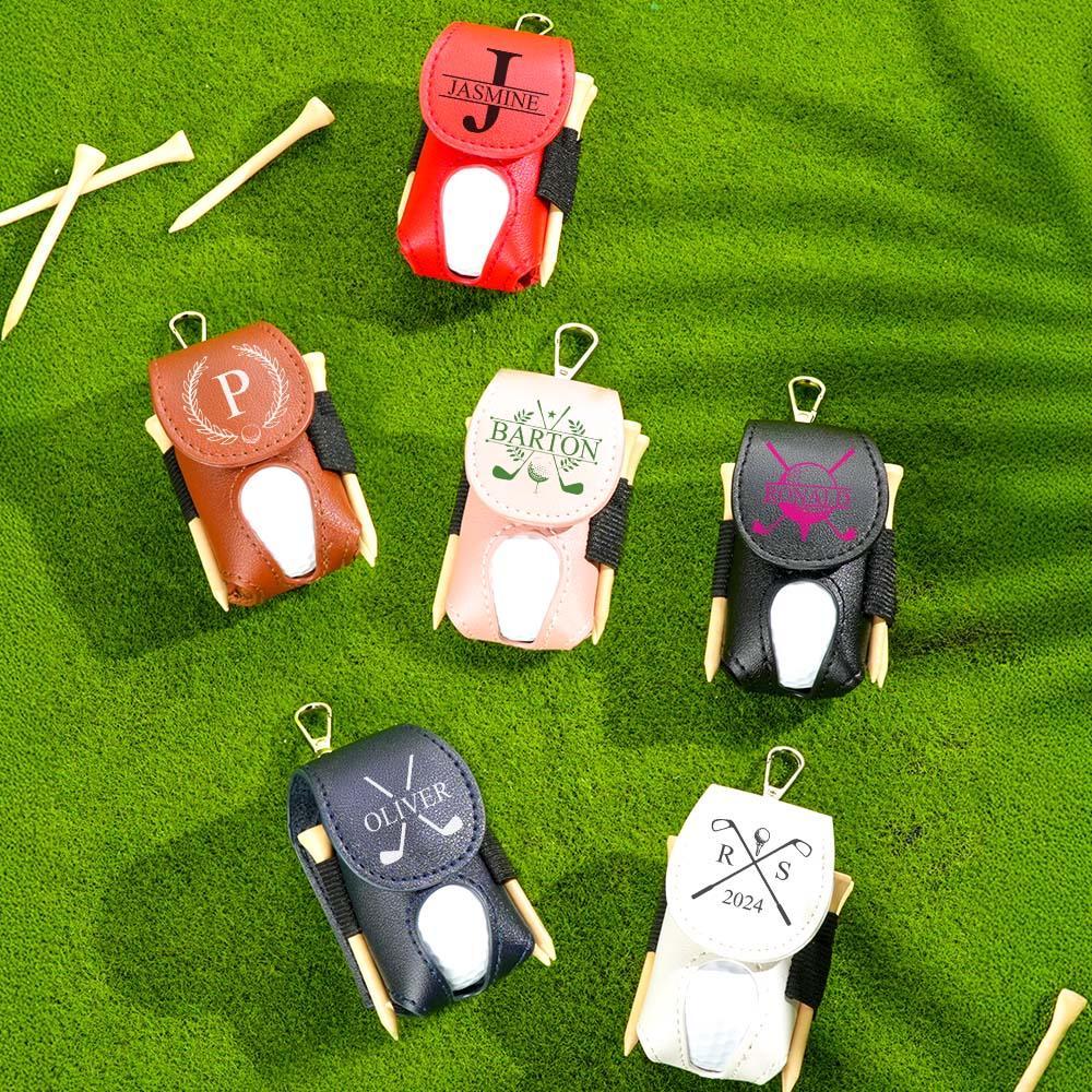 Personalized Monogram Golf Ball Leather Bag