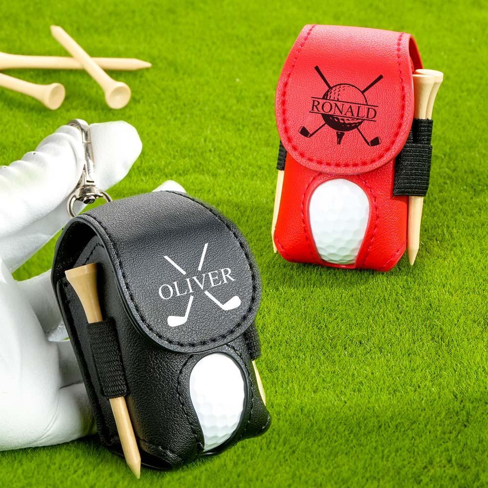 Personalized Monogram Golf Ball Leather Bag