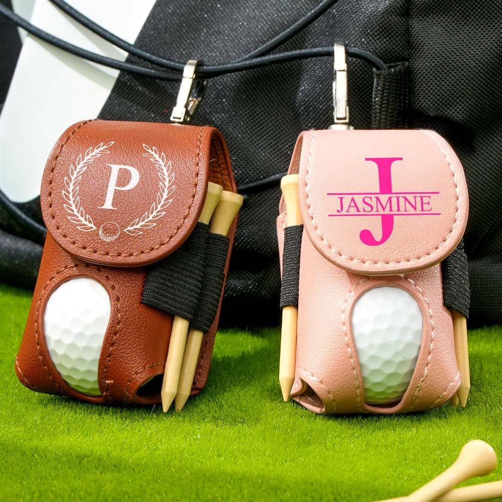 Personalized Monogram Golf Ball Leather Bag