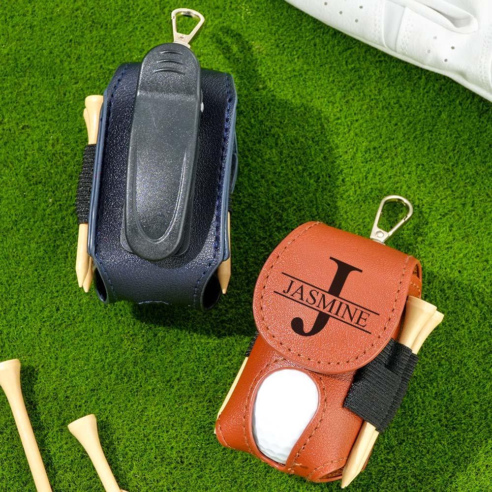 Personalized Monogram Golf Ball Leather Bag