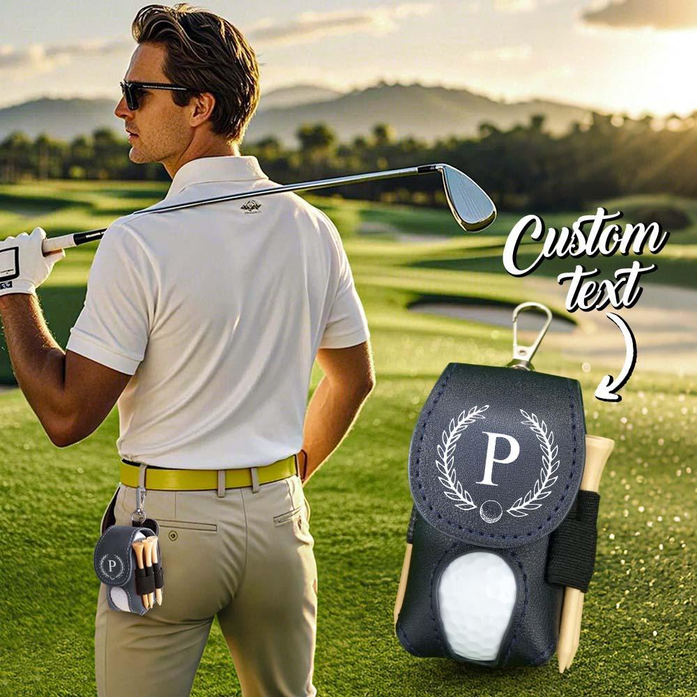 Personalized Monogram Golf Ball Leather Bag
