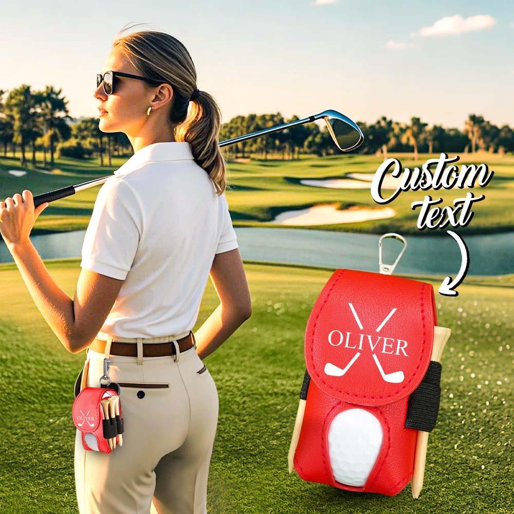 Personalized Monogram Golf Ball Leather Bag