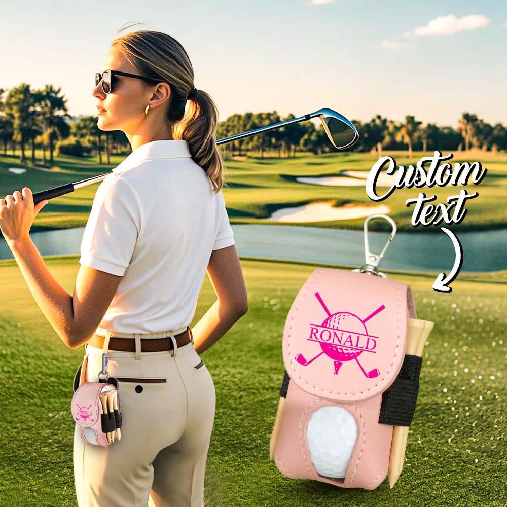 Personalized Monogram Golf Ball Leather Bag