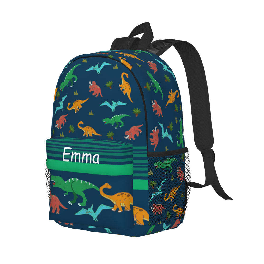Custom Name Backpack Personalised Dinosaur School Bag -