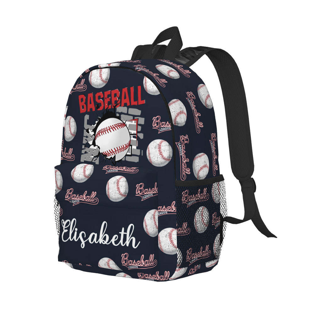Custom Name Backpack Personalised Baseball School Bag for Kids - 