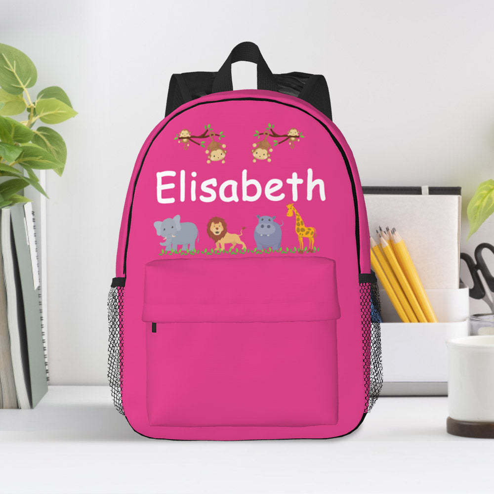 Custom Name Backpack Personalised Cute Animals School Bag for Kids -
