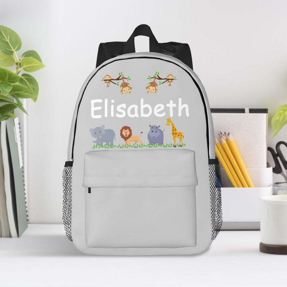 Custom Name Backpack Personalised Cute Animals School Bag for Kids -