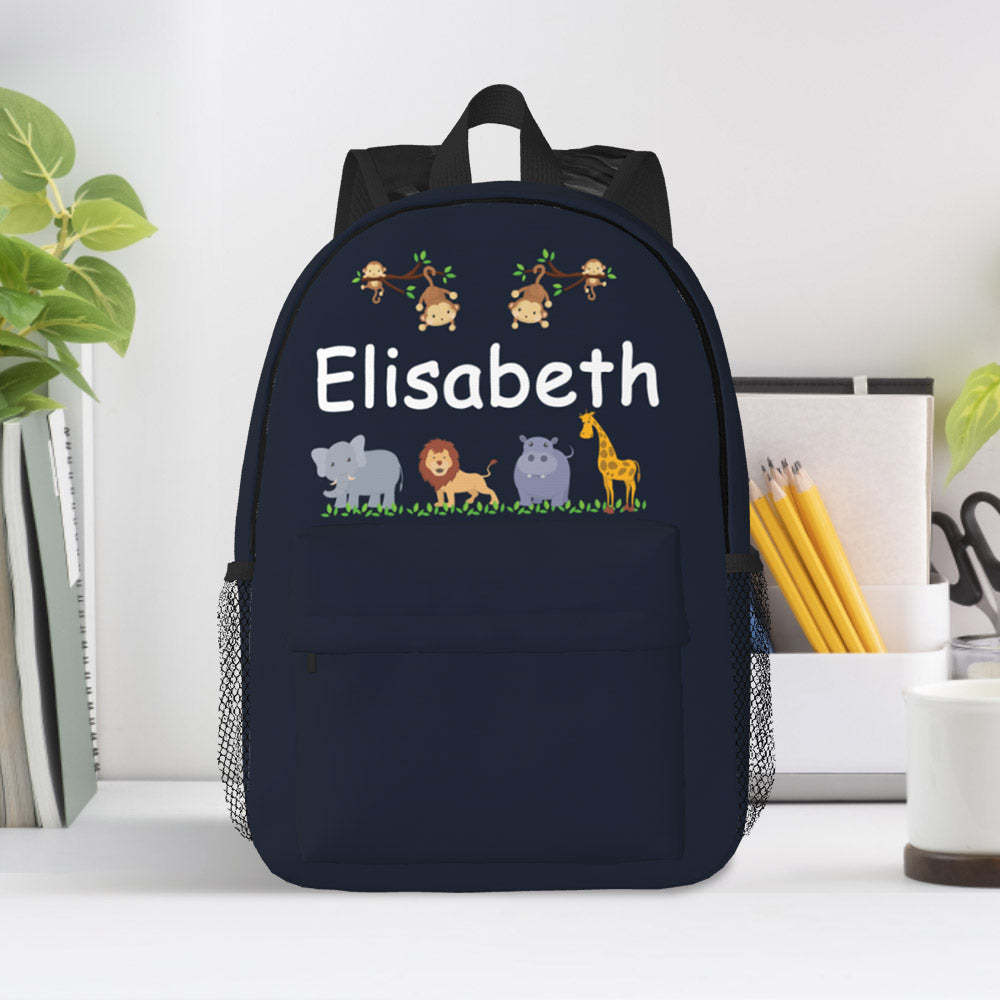 Custom Name Backpack Personalised Cute Animals School Bag for Kids -