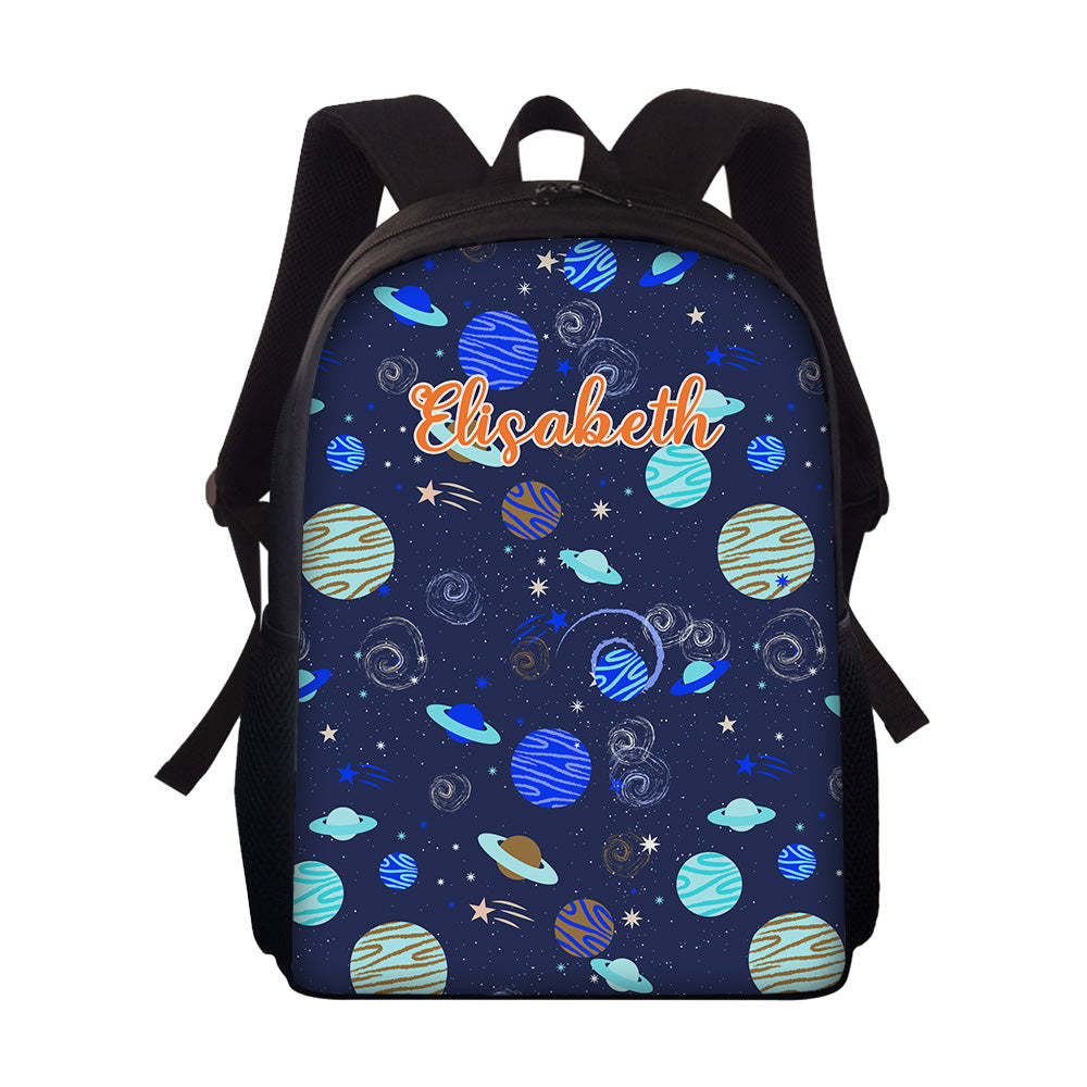 Custom Name Backpack Personalised Planet School Bag for Kids -