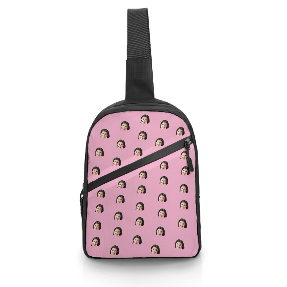 Custom Face Chest Bag Custom Cartoon Shoulder Crossbody Backpack for Men Cycling Camping Daypack - 