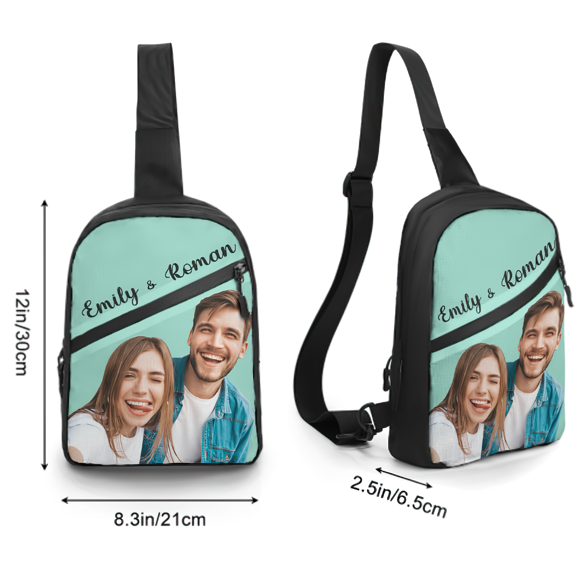 Custom Photo Functional Men Chest Bag Streetwear Bag Personalized Text Women Black Belt Bag Shoulder Crossbody Bag - 