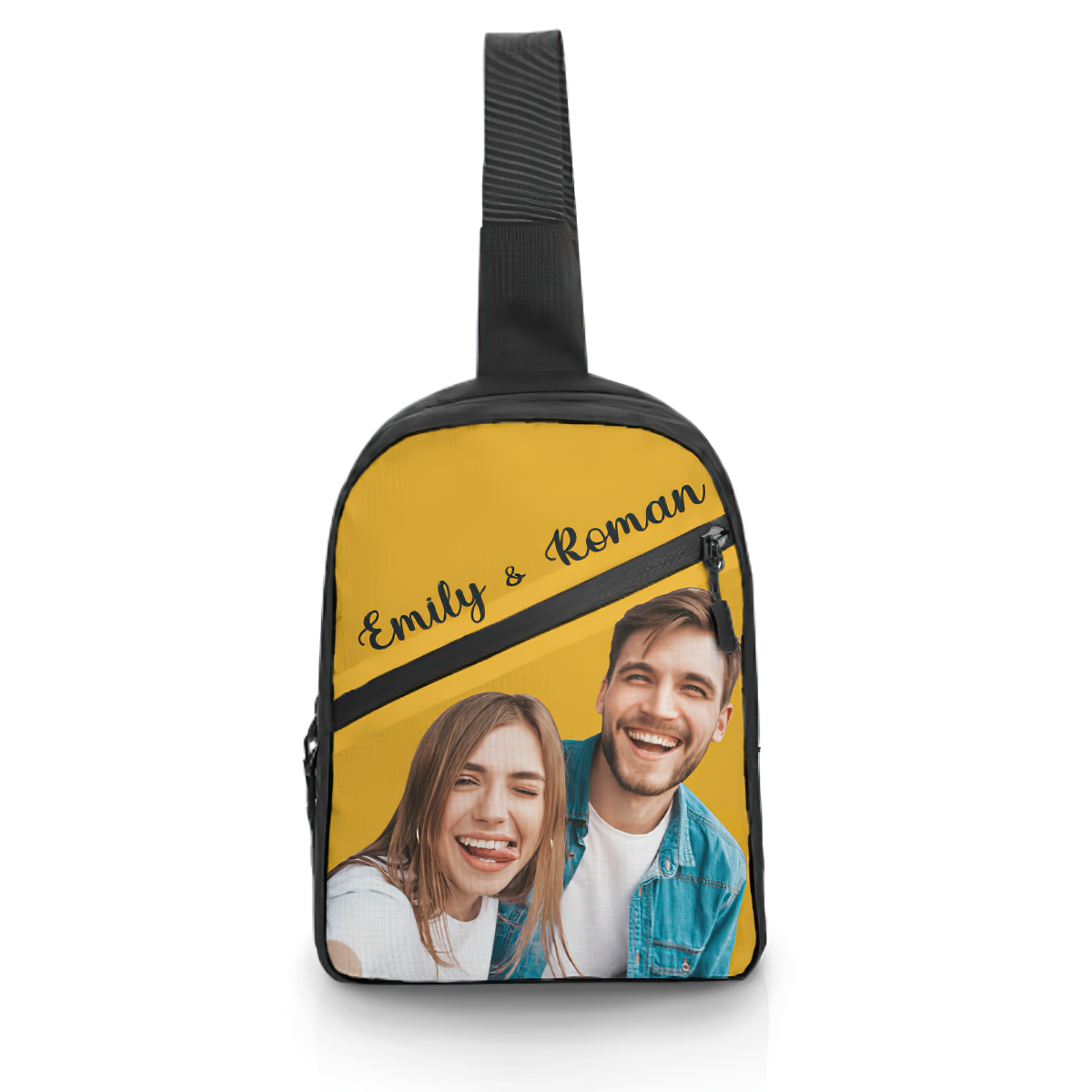Custom Photo Functional Men Chest Bag Streetwear Bag Personalized Text Women Black Belt Bag Shoulder Crossbody Bag - 