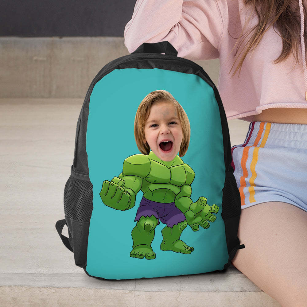 Custom Picture Hulk Backpacks Minime School Bookbags Back To School Gifts For Boys Unique Gifts - 