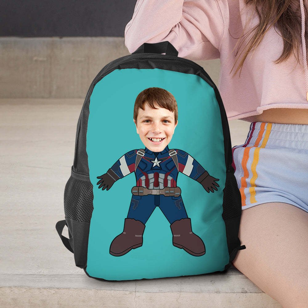 Customizable Super Captain American Minime Backpacks Back To School Gifts For Kids Boys Gifts -