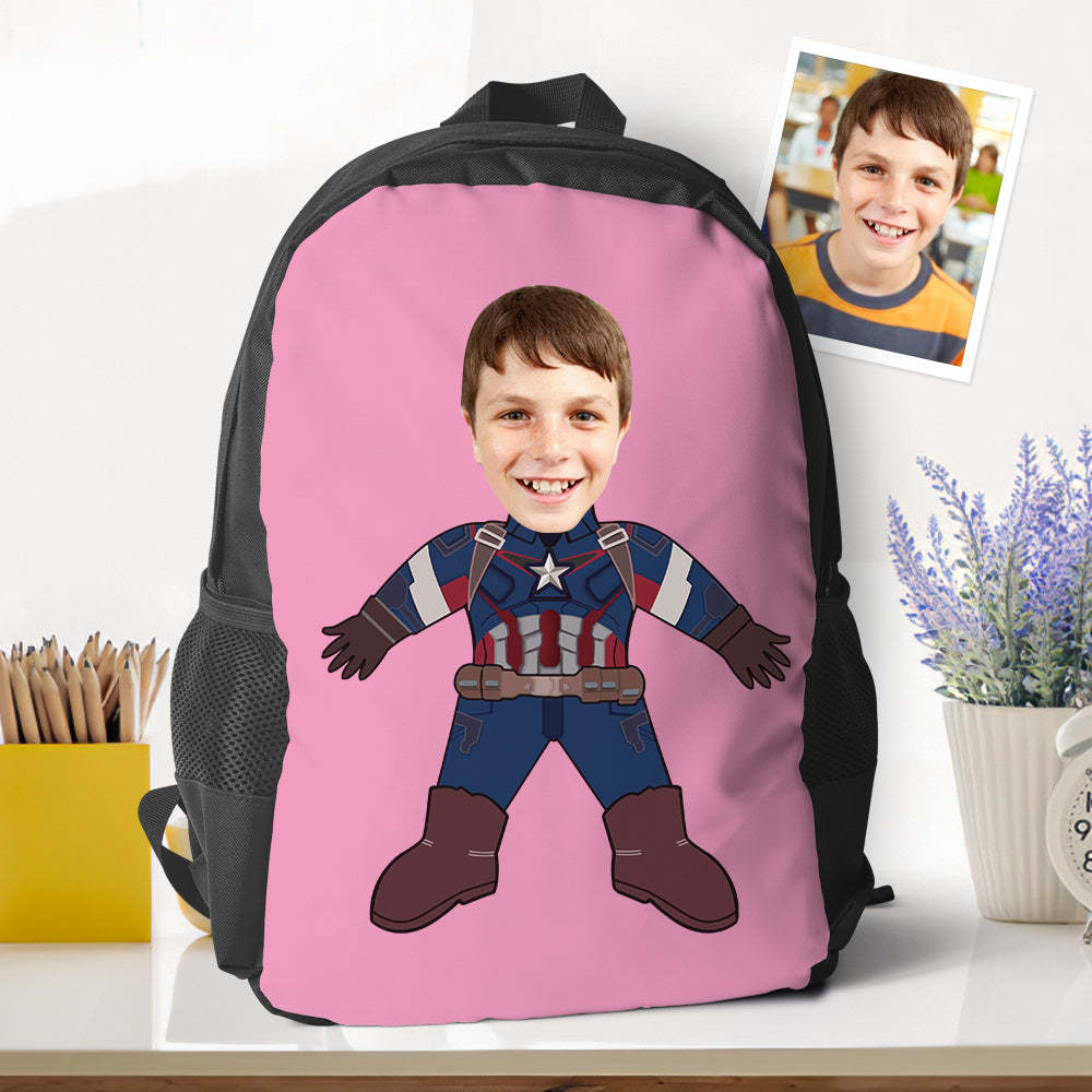 Customizable Super Captain American Minime Backpacks Back To School Gifts For Kids Boys Gifts - 