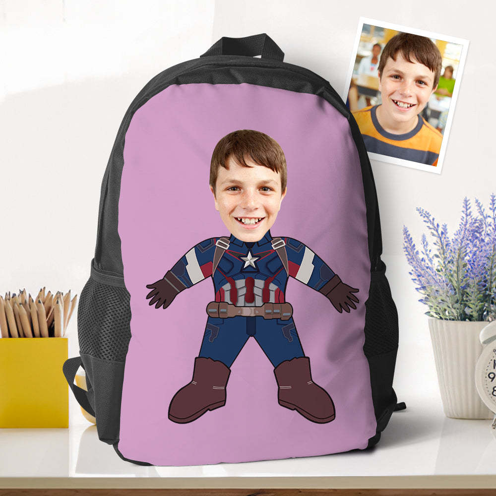 Customizable Super Captain American Minime Backpacks Back To School Gifts For Kids Boys Gifts -