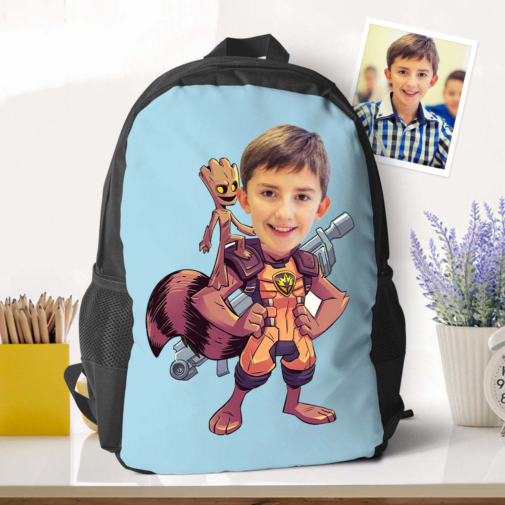 Custom Picture Rocket Racoon Backpacks Minime School Bookbags Back To School Gifts For Boys Unique Gifts -
