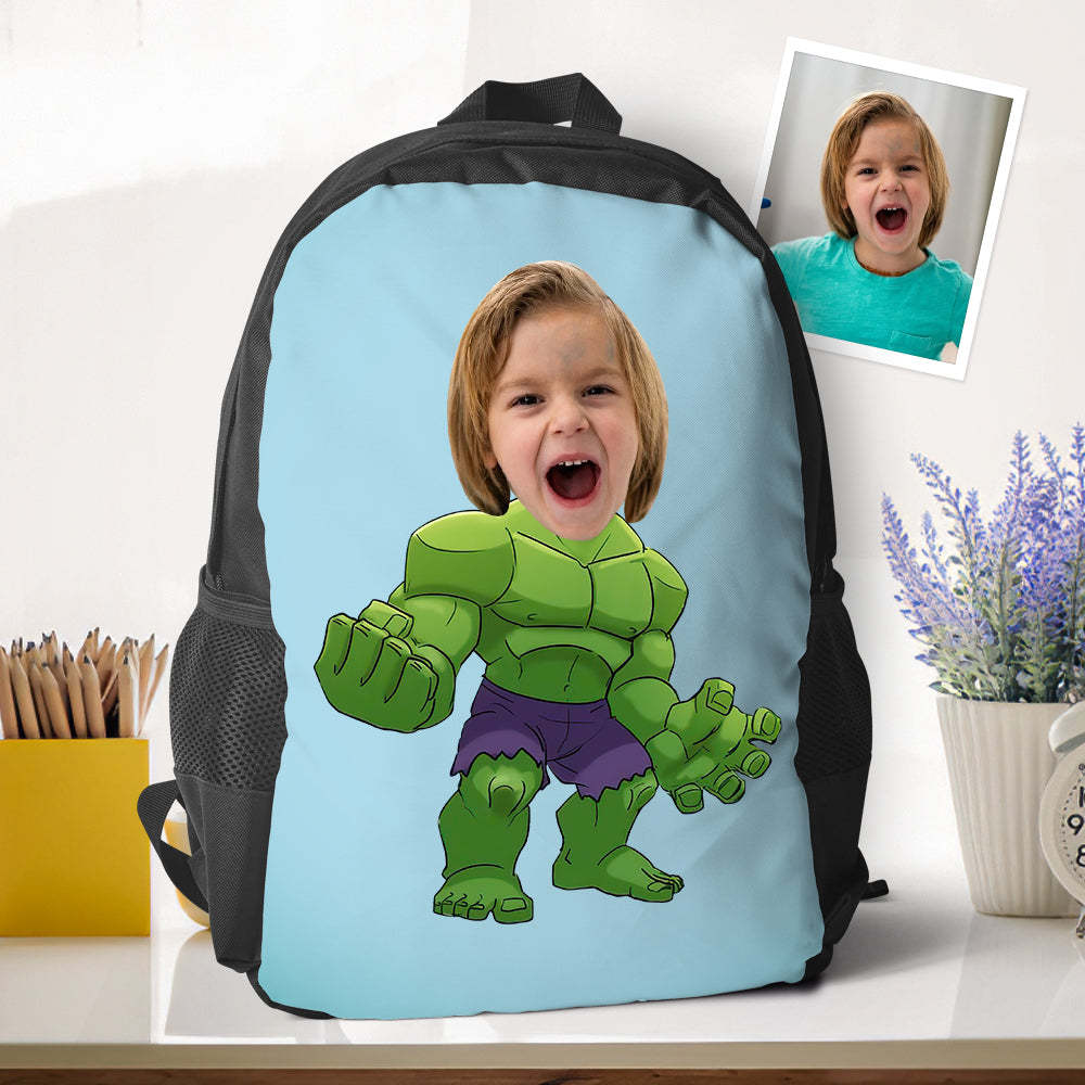 Custom Picture Hulk Backpacks Minime School Bookbags Back To School Gifts For Boys Unique Gifts - 