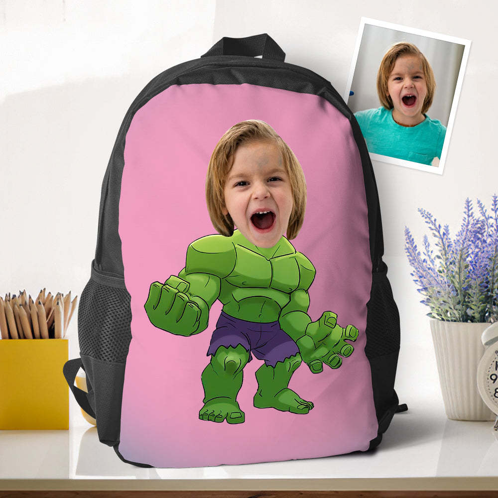 Custom Picture Hulk Backpacks Minime School Bookbags Back To School Gifts For Boys Unique Gifts - 
