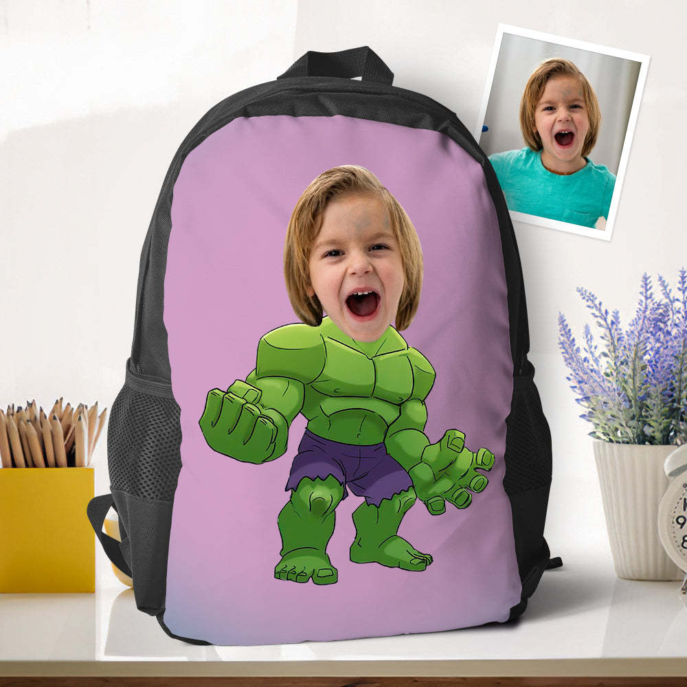 Custom Picture Hulk Backpacks Minime School Bookbags Back To School Gifts For Boys Unique Gifts - 