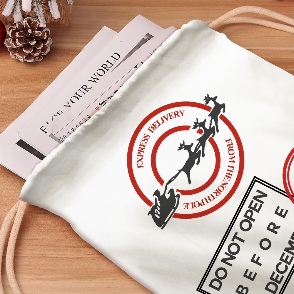 Custom Engraved Bag Santa Sack Christmas Gift Bag for kids - 