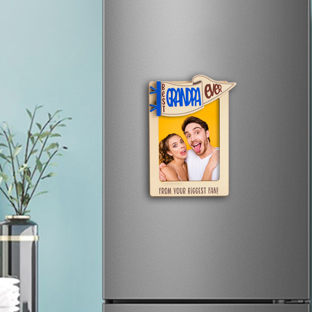 Custom Photo Engraved Fridge Magnet Couple Home Gifts