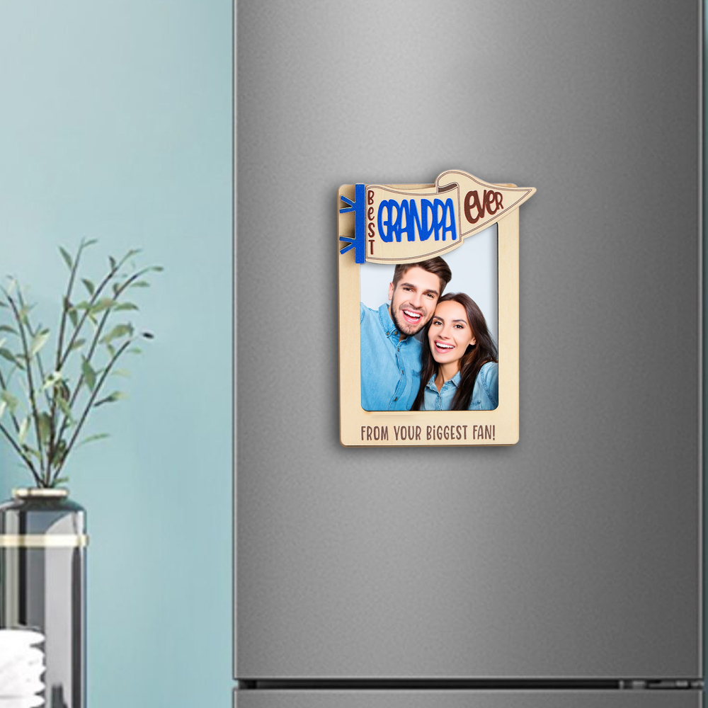 Custom Photo Engraved Fridge Magnet Couple Home Gifts