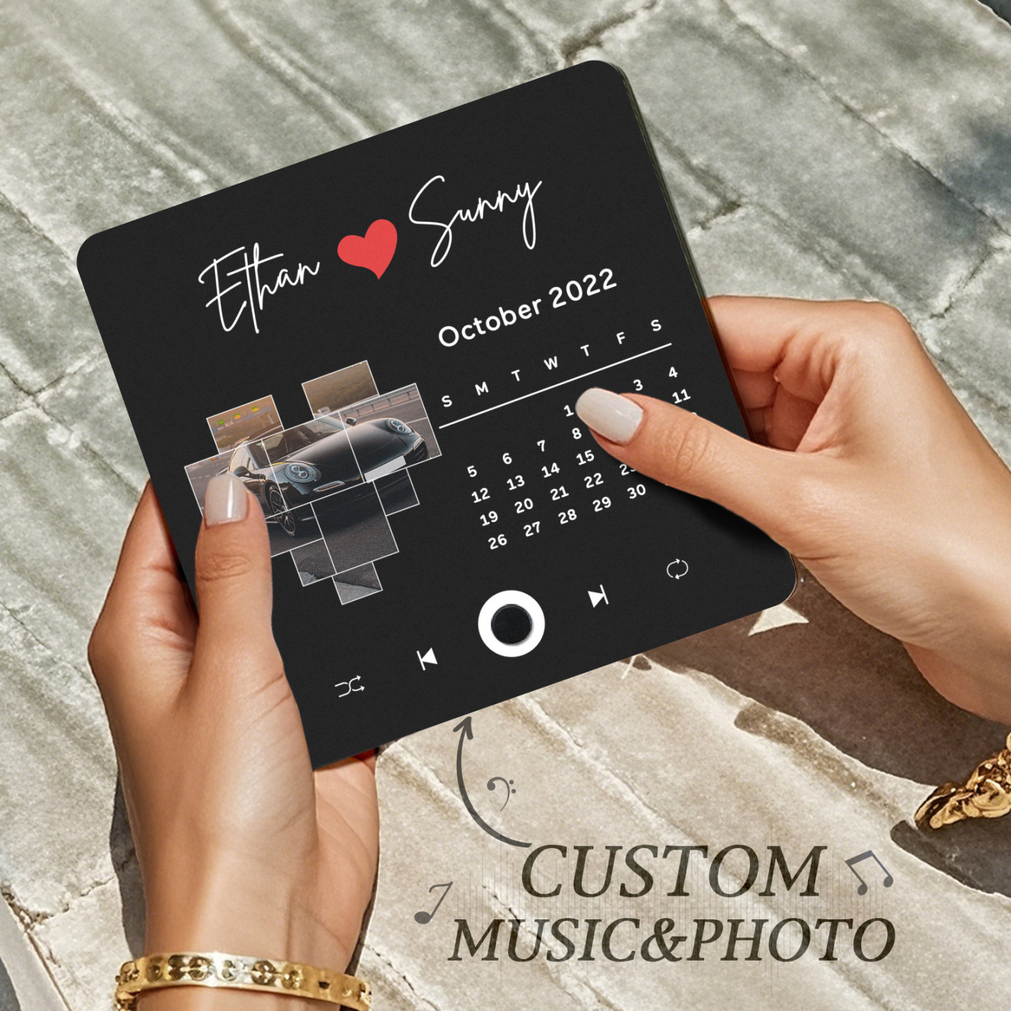 Personalized Calendar DIY Customized Printed Music Fridge Sticker Photo Gifts Music Wall Photo Sticker Music Movement That Can Be Played Without Cell Phone Anniversary Gifts