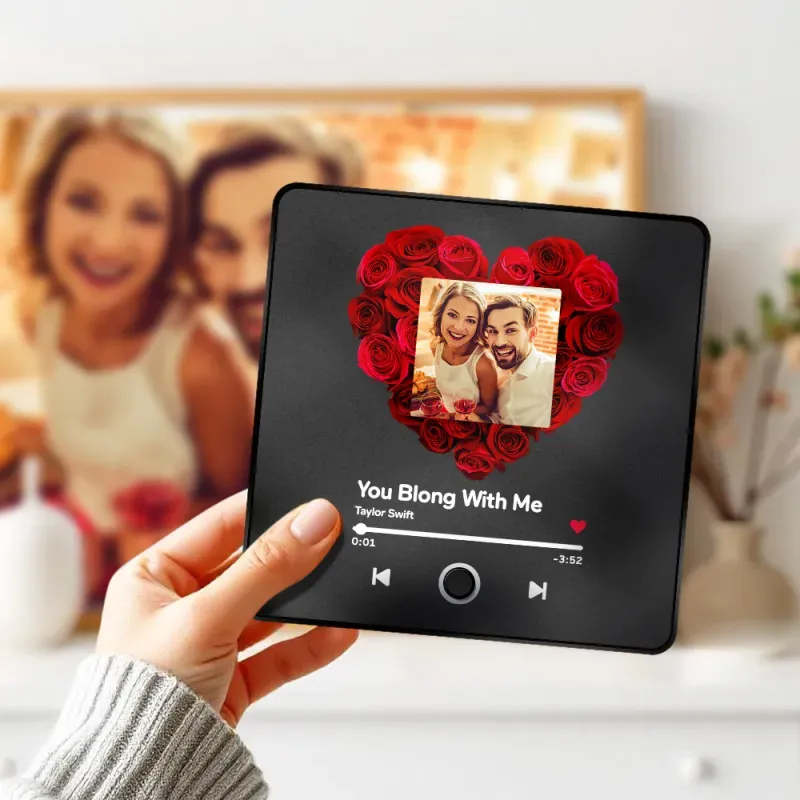 Customized Multicolor Wall Photo Sticker Music Fridge Magnet Personalized Photo Rose Heart Music Fridge Magnet Can Play Songs