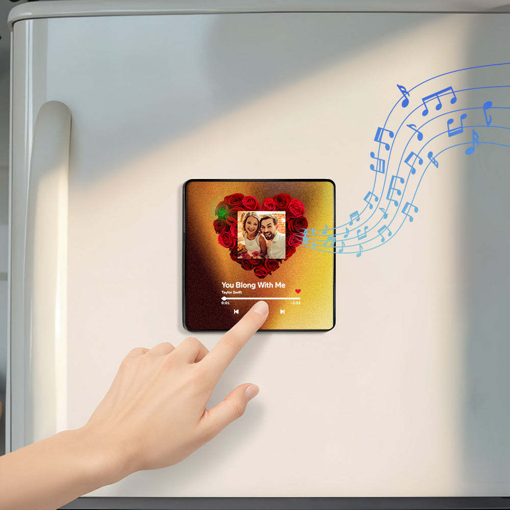 Personalized Photo Music Fridge Magnet Customized Multicolor Wall Photo Sticker Music Fridge Magnet Can Play Songs - Myphotowallet