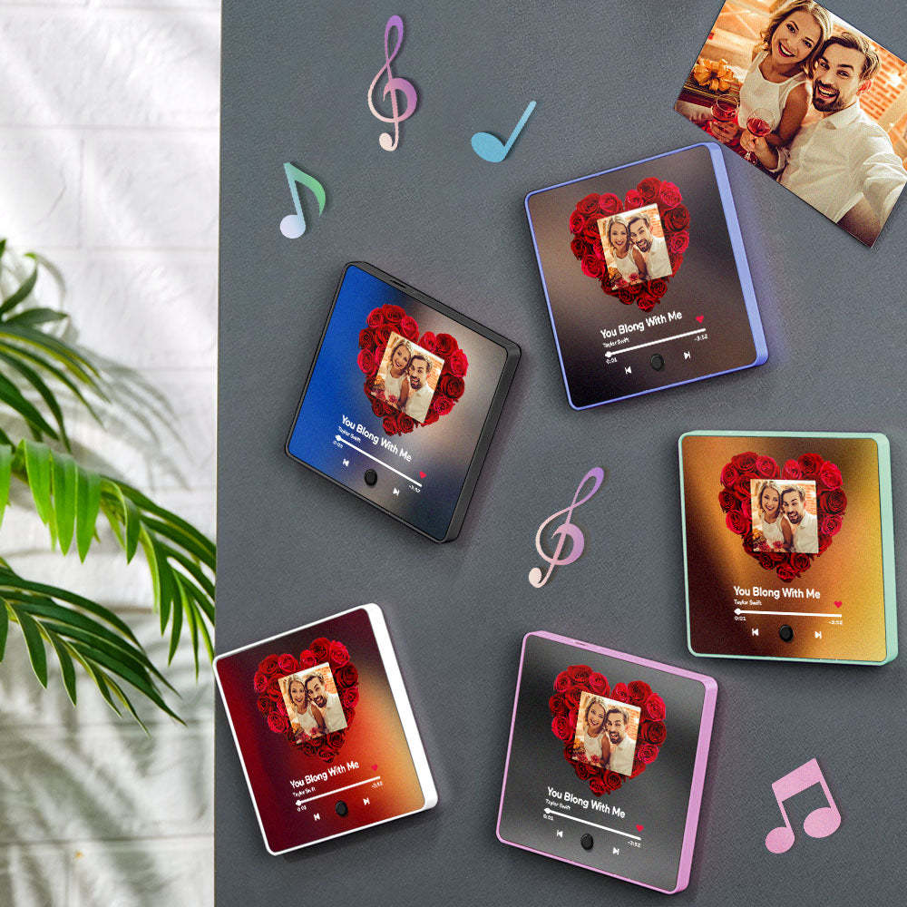 Personalized Photo Music Fridge Magnet Customized Multicolor Wall Photo Sticker Music Fridge Magnet Can Play Songs - Myphotowallet