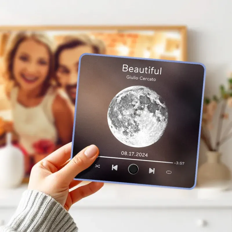 Personalized Moon Phase Music Fridge Magnet Customized Multicolor Wall Photo Sticker Music Fridge Magnet Can Play Songs